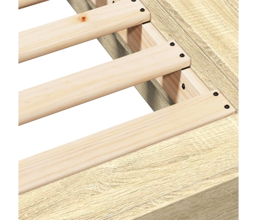 Estructura de cama madera de ingeniería roble Sonoma 135x190 cm