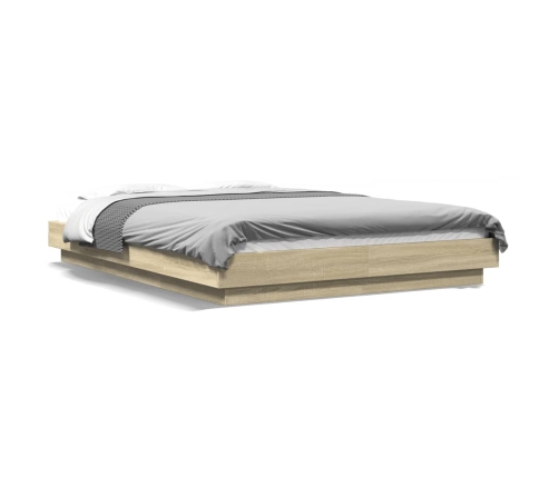 Estructura de cama madera de ingeniería roble Sonoma 135x190 cm