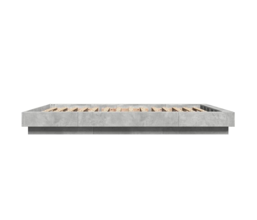 Estructura de cama madera de ingeniería gris hormigón 135x190cm