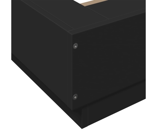Estructura de cama madera de ingeniería negra 75x190 cm