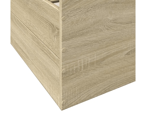 Cama con cajones madera ingeniería roble Sonoma 140x200 cm