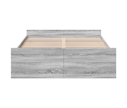 Cama con cajones madera de ingeniería gris Sonoma 135x190 cm