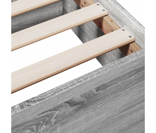 Cama con cajones madera de ingeniería gris Sonoma 135x190 cm