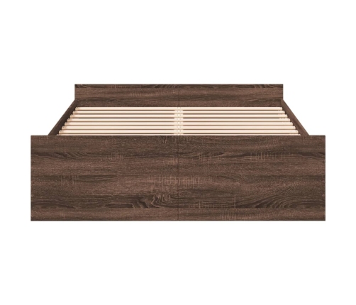 Cama con cajones madera de ingeniería marrón roble 120x190 cm
