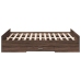 Cama con cajones madera de ingeniería marrón roble 120x190 cm