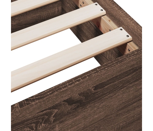 Cama con cajones madera de ingeniería marrón roble 120x190 cm
