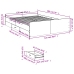 Cama con cajones madera de ingeniería marrón roble 120x190 cm