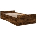 Cama con cajones madera de ingeniería roble ahumado 90x190 cm