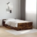 Cama con cajones madera de ingeniería roble ahumado 90x190 cm