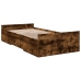 Cama con cajones madera de ingeniería roble ahumado 90x190 cm