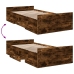 Cama con cajones madera de ingeniería roble ahumado 90x190 cm