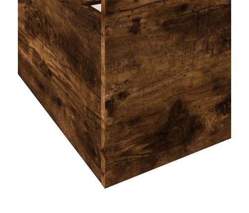 Cama con cajones madera de ingeniería roble ahumado 90x190 cm