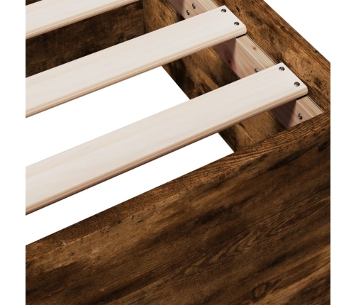 Cama con cajones madera de ingeniería roble ahumado 90x190 cm