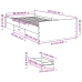Cama con cajones madera de ingeniería roble ahumado 90x190 cm