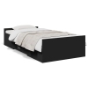 vidaXL Cama con cajones madera de ingeniería negra 75x190 cm