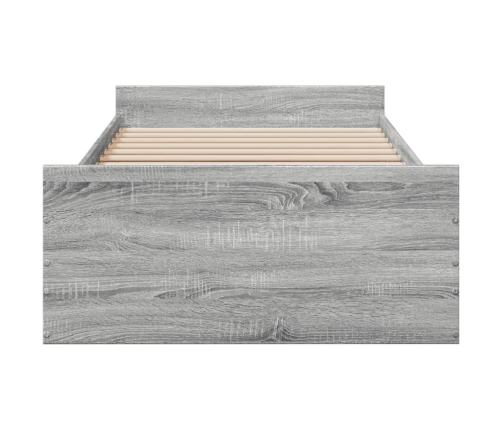 Cama con cajones madera de ingeniería gris Sonoma 75x190 cm