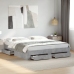 vidaXL Cama con cajones madera ingeniería gris hormigón 200x200 cm