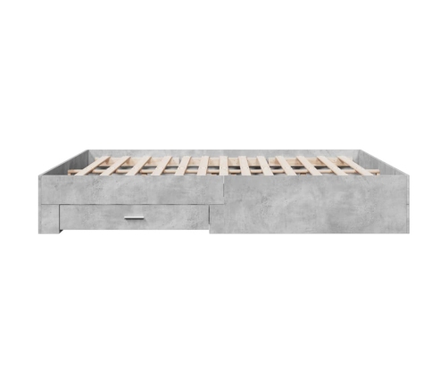 vidaXL Cama con cajones madera ingeniería gris hormigón 200x200 cm