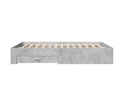 vidaXL Cama con cajones madera ingeniería gris hormigón 160x200 cm