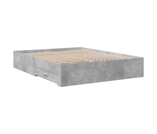 vidaXL Cama con cajones madera ingeniería gris hormigón 160x200 cm