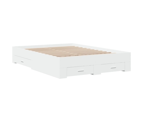 Cama con cajones madera de ingeniería blanca 140x190 cm