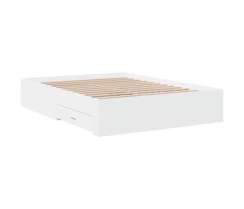 Cama con cajones madera de ingeniería blanca 140x190 cm