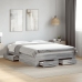 Cama con cajones madera ingeniería gris Sonoma 140x190 cm