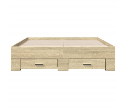 Cama con cajones madera de ingeniería roble Sonoma 120x190 cm