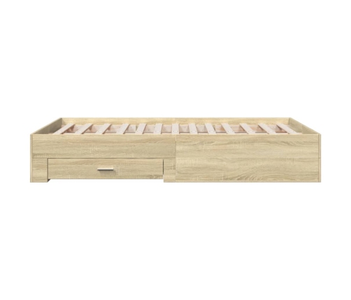 Cama con cajones madera de ingeniería roble Sonoma 120x190 cm