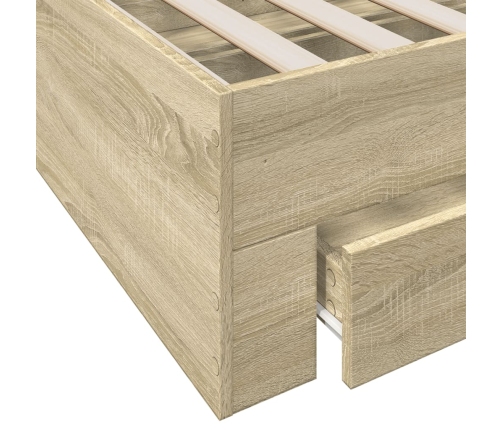 Cama con cajones madera de ingeniería roble Sonoma 120x190 cm