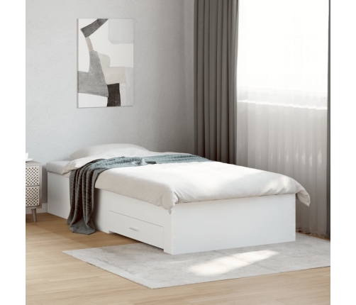 Cama con cajones madera de ingeniería blanca 90x200 cm