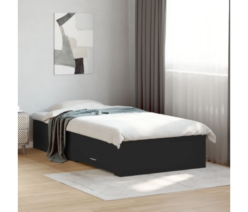 Cama con cajones madera de ingeniería negro 90x190 cm