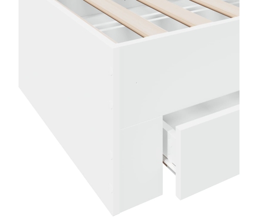 vidaXL Cama con cajones madera de ingeniería blanca 75x190 cm