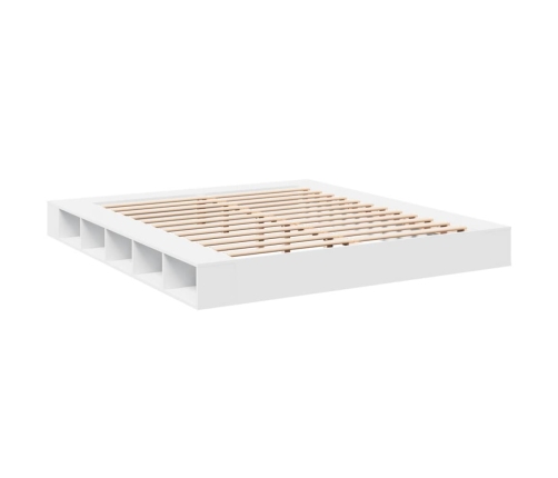 Estructura de cama madera de ingeniería blanca 200x200 cm