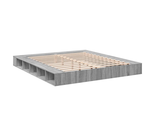 Estructura de cama madera de ingeniería gris Sonoma 200x200 cm