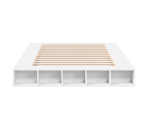 vidaXL Estructura de cama madera de ingeniería blanca 150x200 cm