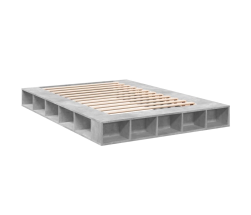 Estructura de cama madera de ingeniería gris hormigón 150x200cm