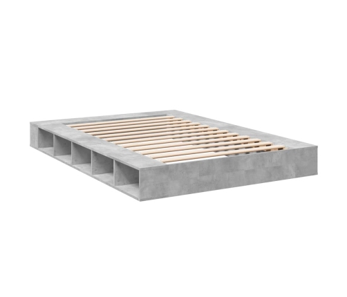 Estructura de cama madera de ingeniería gris hormigón 150x200cm