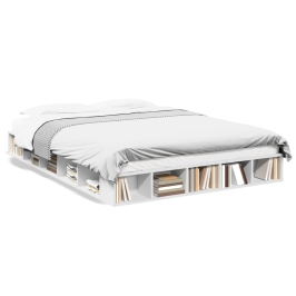 Estructura de cama madera de ingeniería blanca 140x200 cm