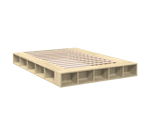 vidaXL Estructura de cama madera de ingeniería roble Sonoma 140x200 cm