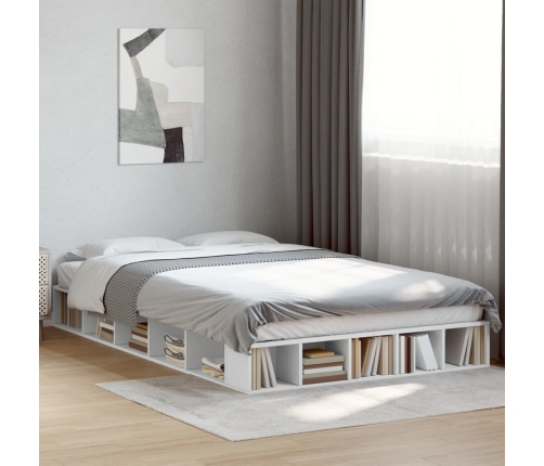 vidaXL Estructura de cama madera de ingeniería blanca 140x190 cm