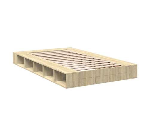 Estructura de cama madera de ingeniería roble Sonoma 140x190 cm