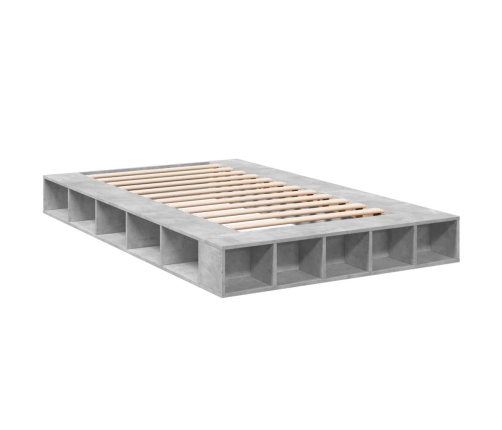 Estructura de cama madera de ingeniería gris hormigón 140x190cm