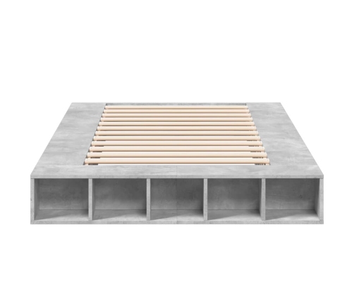 Estructura de cama madera de ingeniería gris hormigón 140x190cm