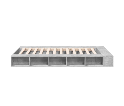 Estructura de cama madera de ingeniería gris hormigón 140x190cm