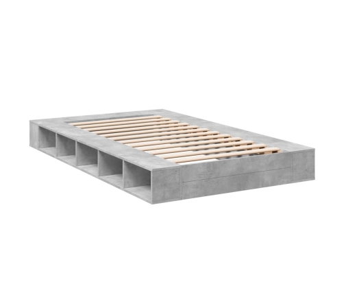 Estructura de cama madera de ingeniería gris hormigón 140x190cm