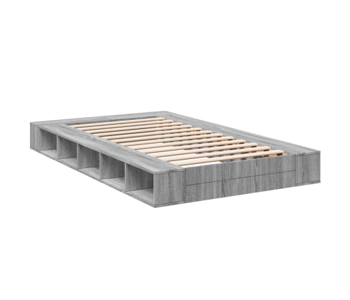 Estructura de cama madera de ingeniería gris Sonoma 140x190 cm