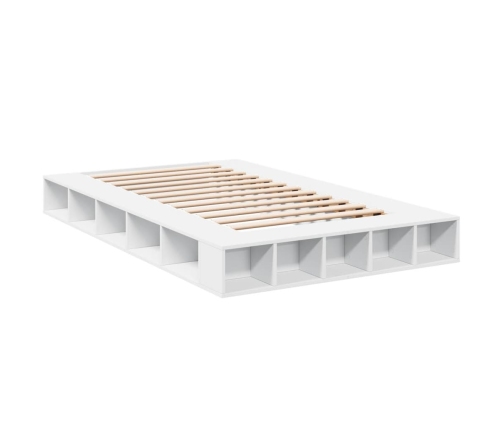 Estructura de cama madera de ingeniería blanca 135x190 cm