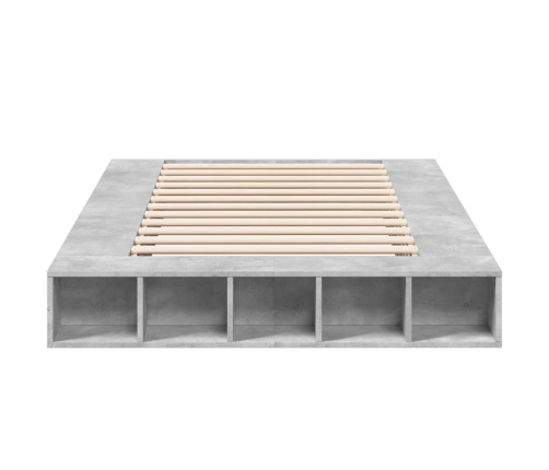 Estructura de cama madera de ingeniería gris hormigón 135x190cm