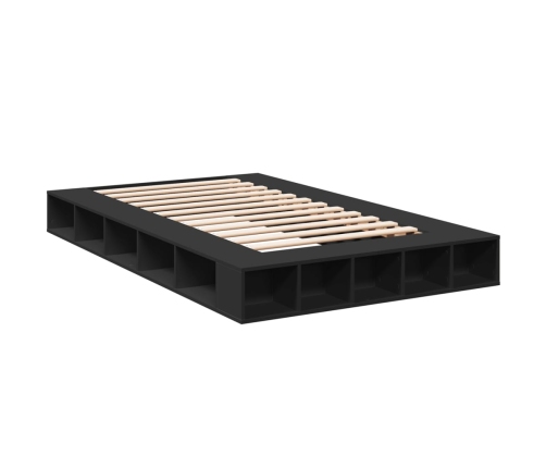 Estructura de cama madera de ingeniería negra 120x190 cm